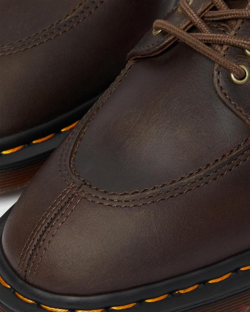 Dr Martens 2046 Crazy Horse Læder Oxford Sko Herre Mørkebrune | DK 610QMA